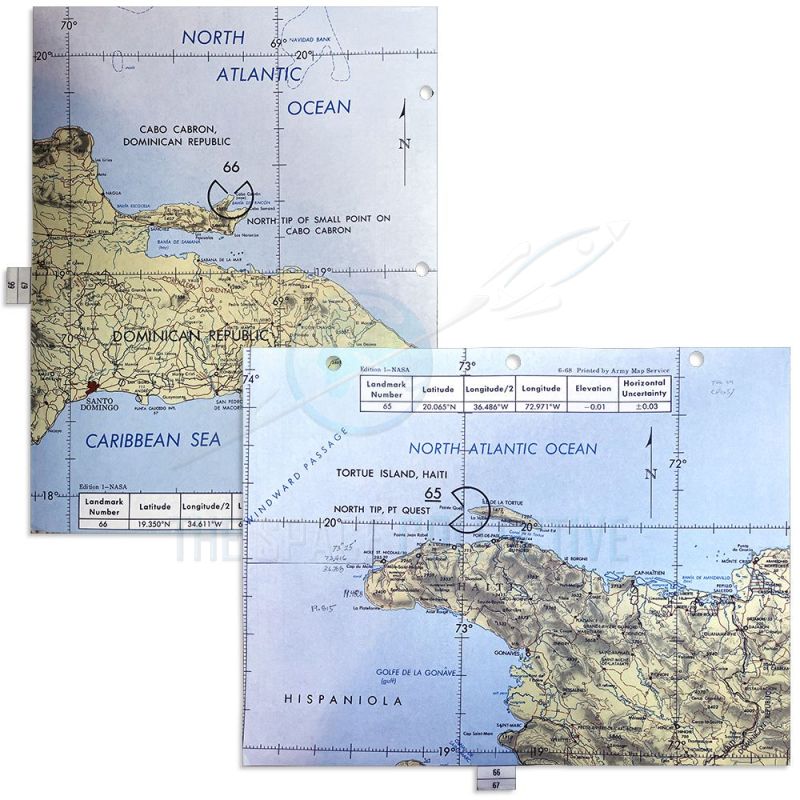 Apollo 9 Flown Landmark Map 66-67 Checklist Page