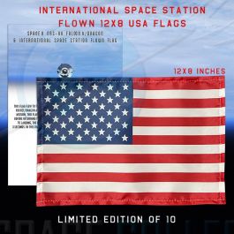SpaceX &amp; ISS Flown 12x8 US Flag