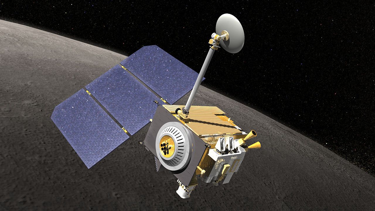 artist concept of Lunar reconnaissance orbiter at the moon