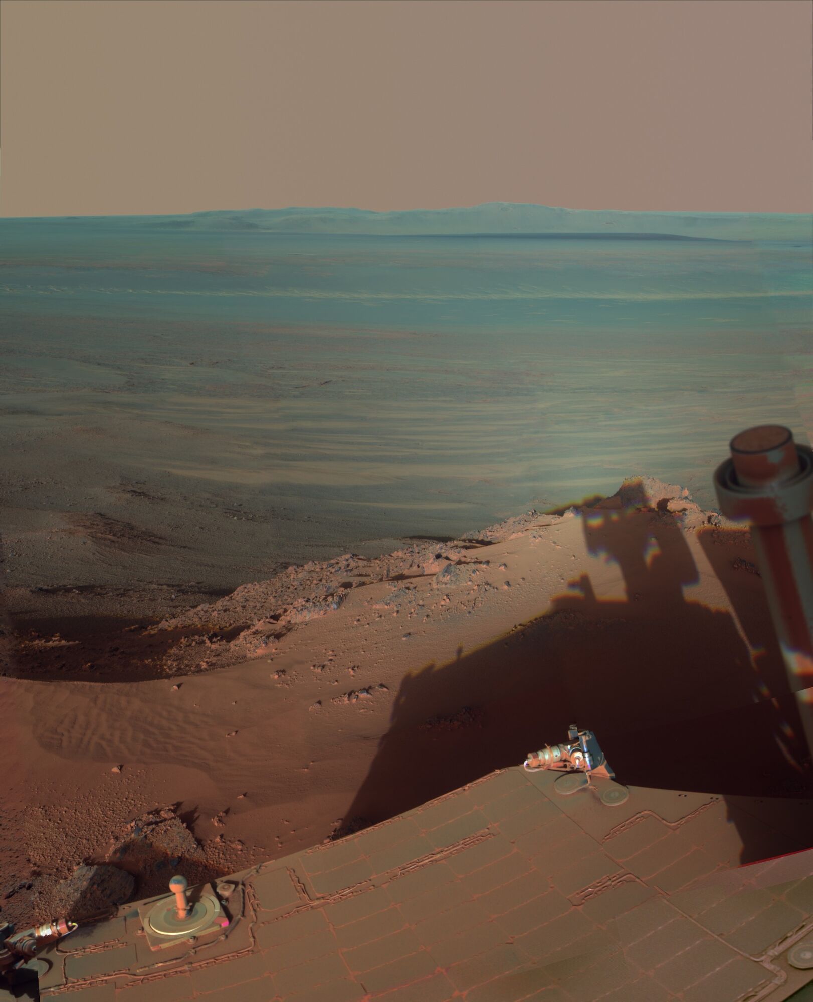 Shadow of Opportunity on Endeavour Crater