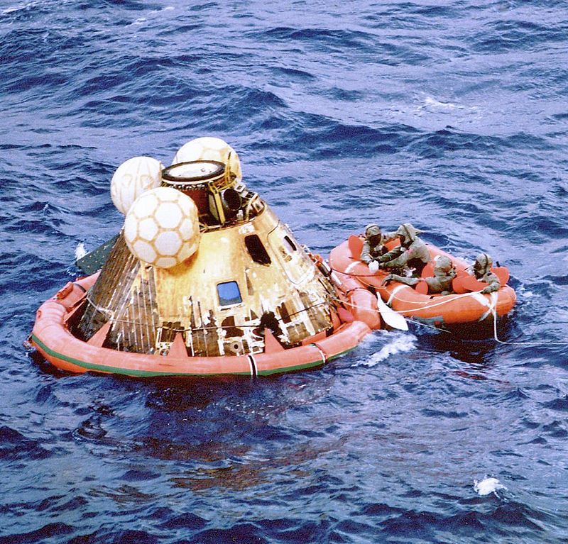 Apollo 11 after splashdown