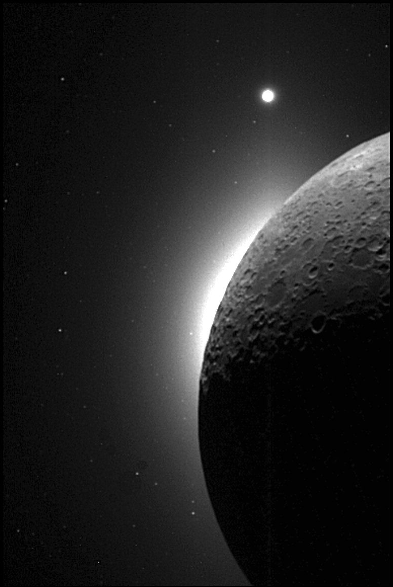 Clementine view of the Moon and Venus