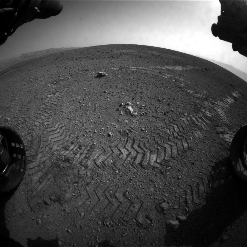 Tracks made by Curiosity on Martian Surface