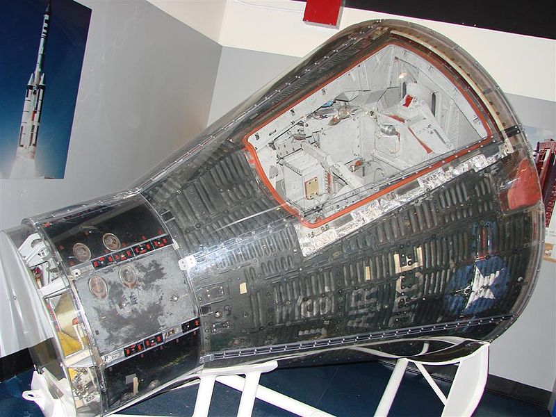 Gemini 2 capsule on display after recovery