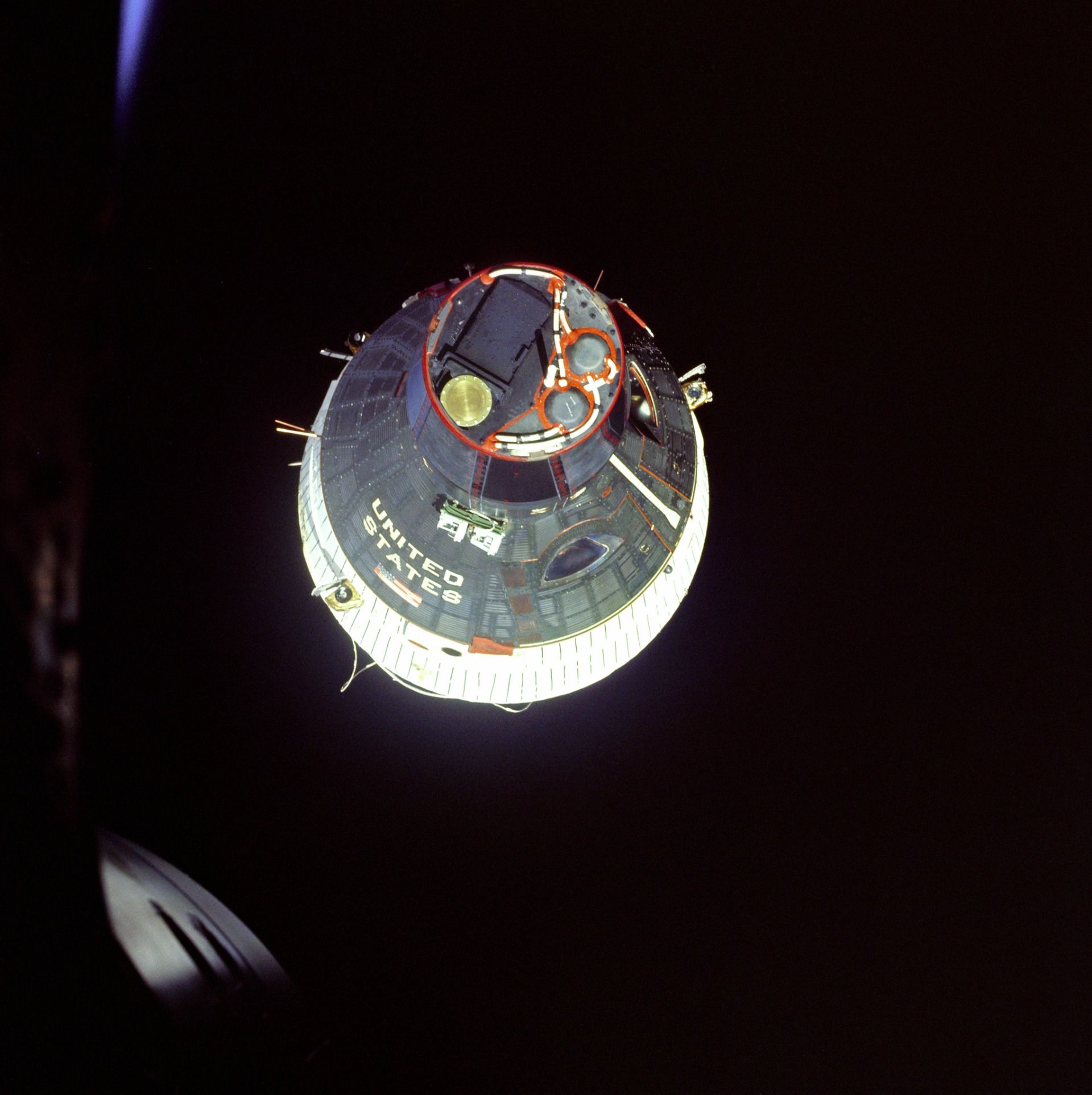 Gemini 7 module seen from Gemini 6A in space
