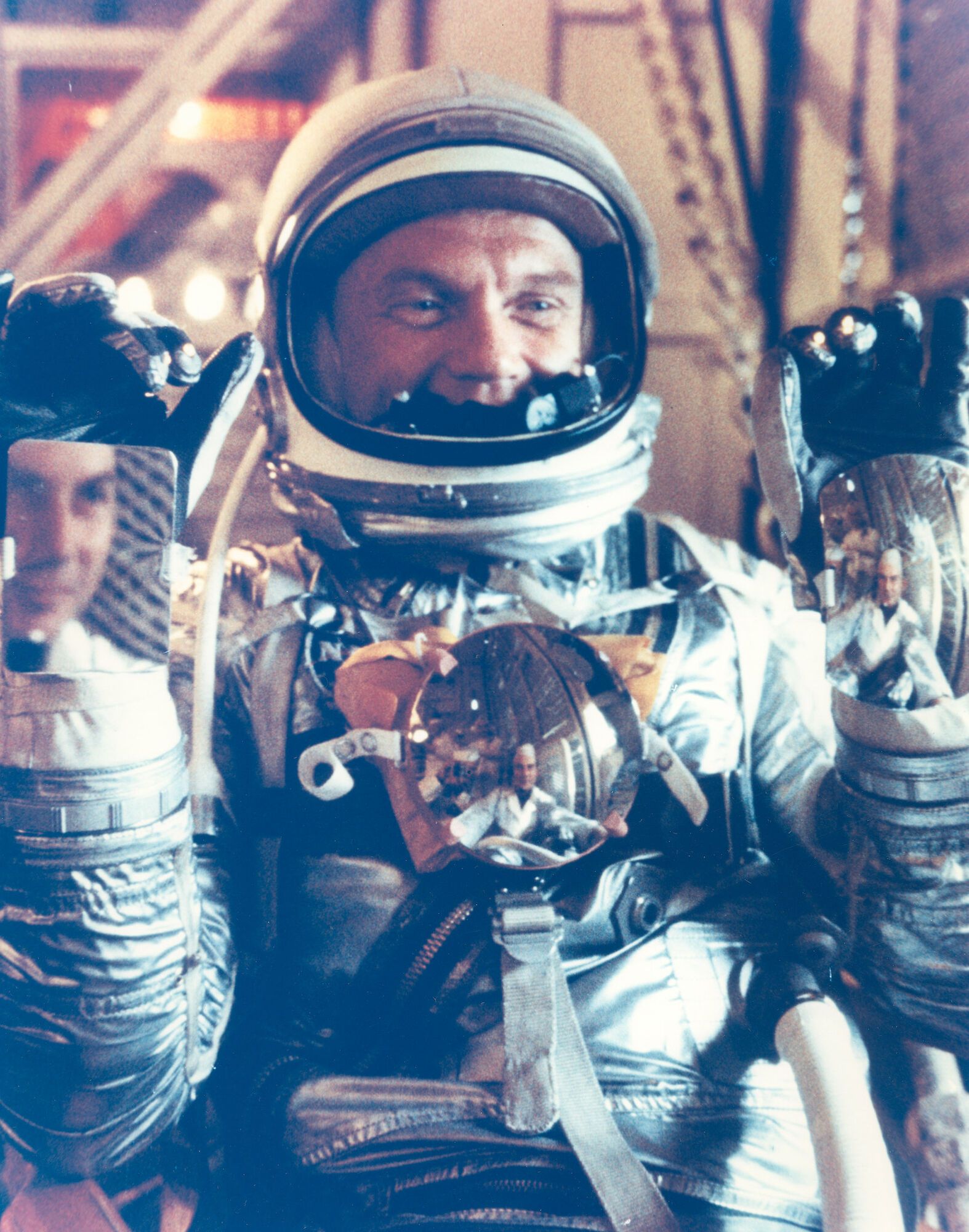 John Glenn during Prelaunch activities