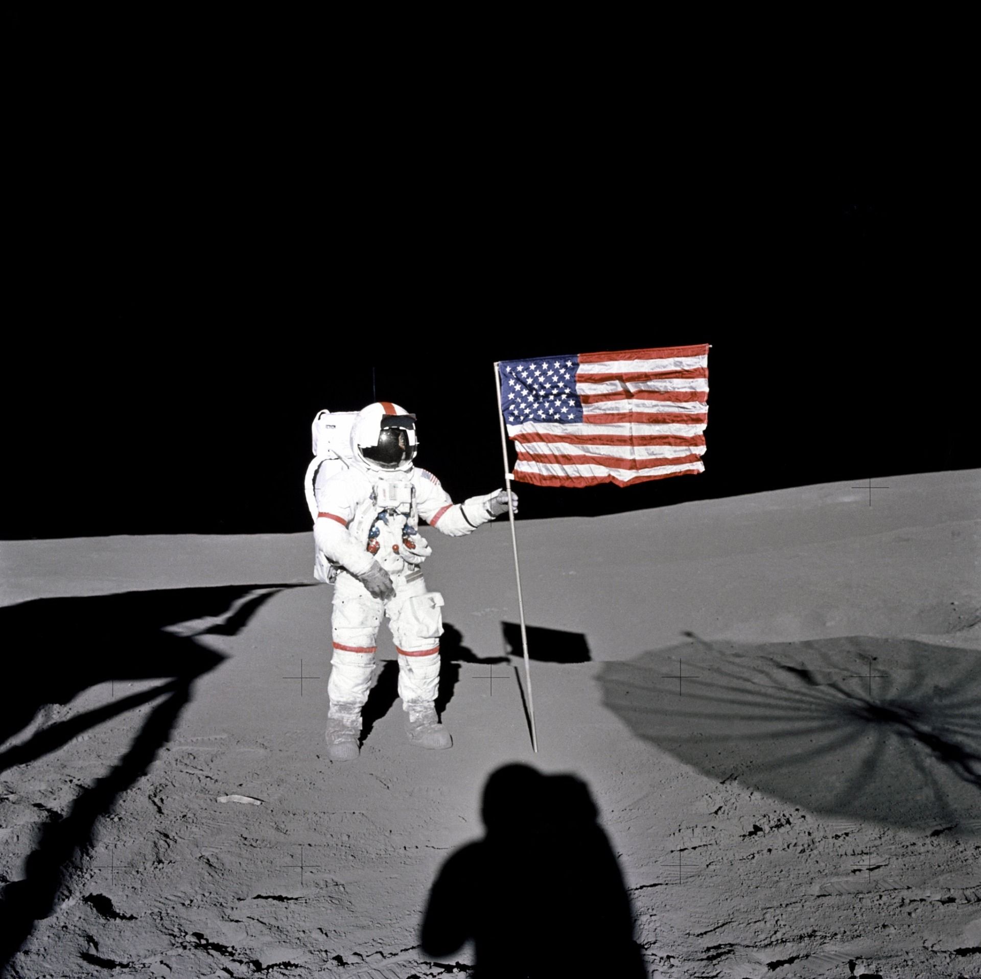Shepard planting flag on the Moon