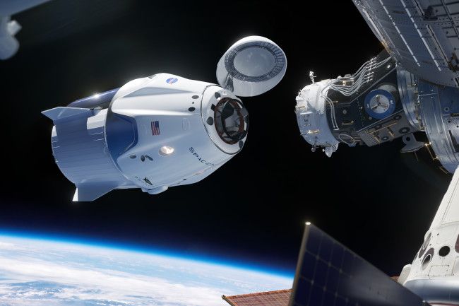 SpaceX Dragon capsule meeting with ISS