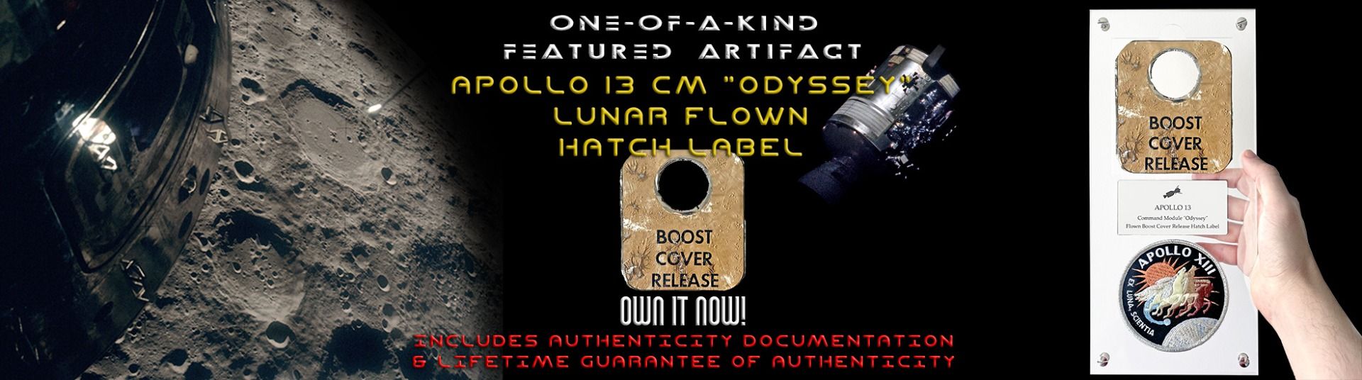 Apollo 13 Flown Hatch Label